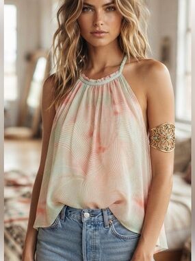 NWT Free People Season in the Sun Lace-Up Top Size XS